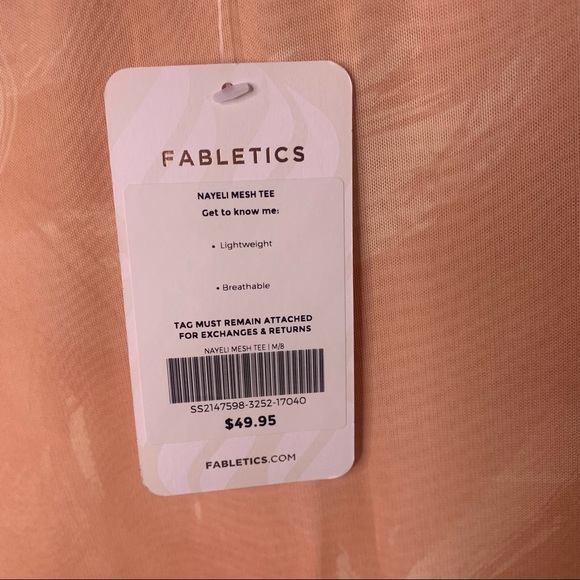 FABLETICS Nayeli Mesh Crop Short Sleeve Marble Pattern Workout Top - Picture 3 of 12